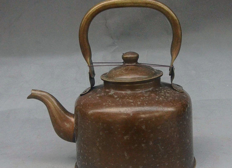 

Classical China Bronze Auspicious Boiling water Kettle Teapot Wine Pot Flagon