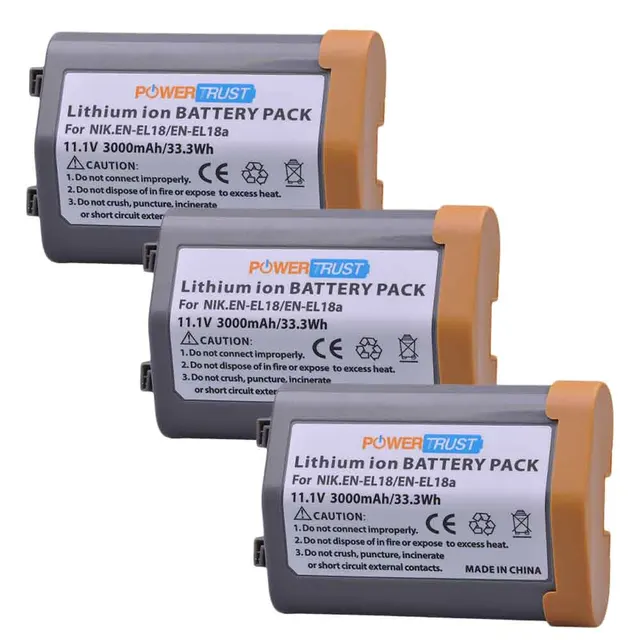 2Pcs 3000mAh EN-EL18 EN-EL18A Battery+Smart Rapid LCD Dual Charger for Nikon EN EL18 ENEL18 D4, D4S, D5, MB-D12, D800, D800E 3B