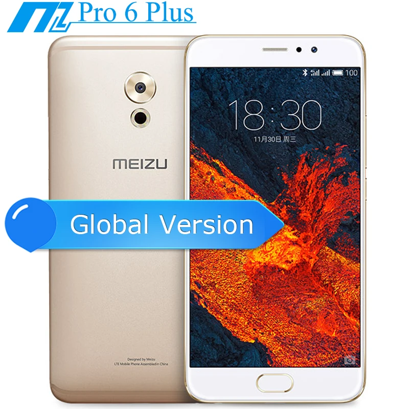 Meizu PRO 6 PLUS, 4G LTE, 5,7 дюймов, 2K экран, четыре ядра, Exynos 8890, 4 ГБ, 64 ГБ, 12 МП камера, mTouch, мобильный телефон