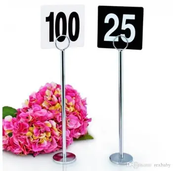 

8" 12" Silver Stainless Steel Table Number Card Clips Tag Stands Table Number Holder Table Card Holder Place Card Holder