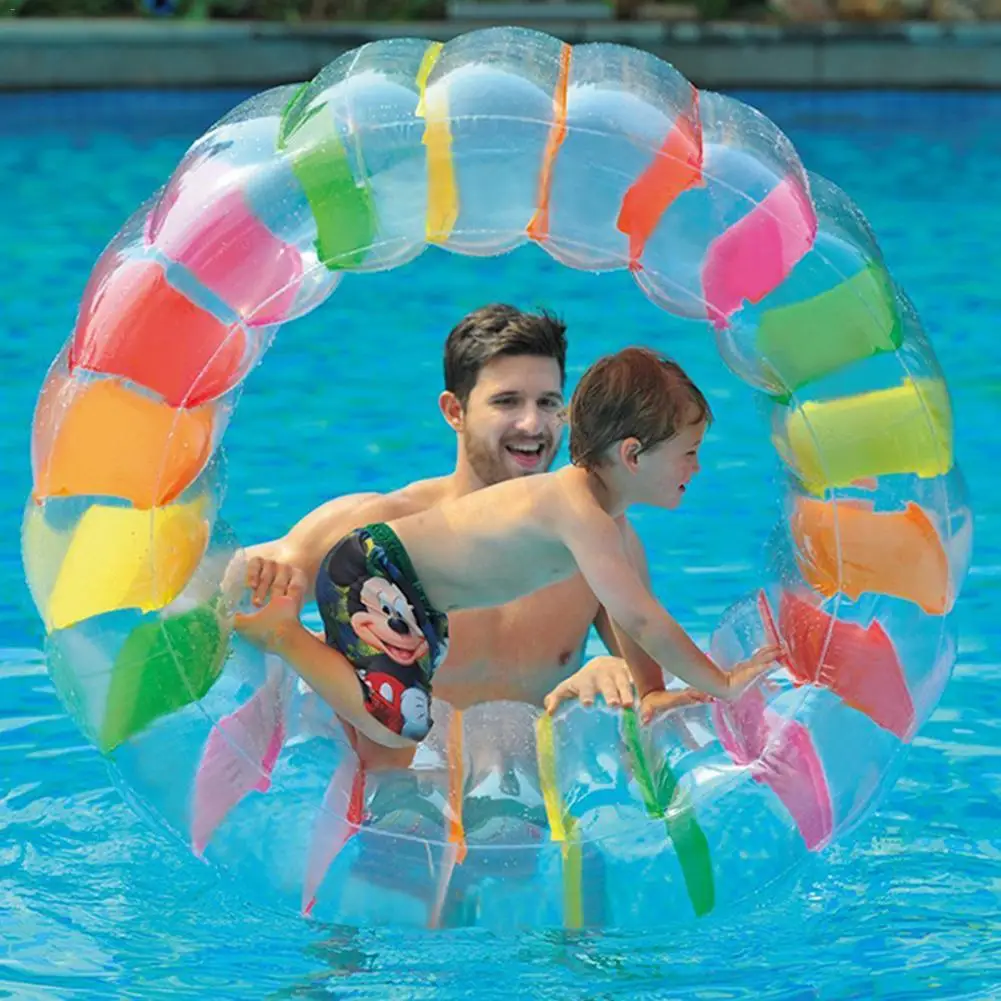 

Kids Colorful Inflatable Water Wheel Roller Float 36inch Giant Roll Ball For Boys And Girls Swimming Pool Toys Grass Plaything