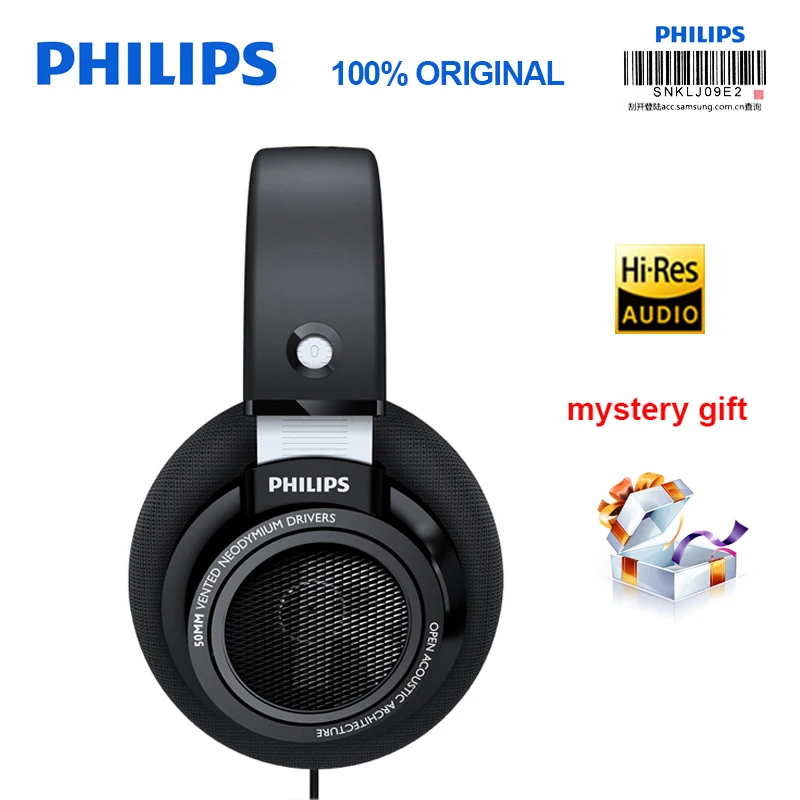 Профессиональные наушники Philips SHP9500 с чистым качеством звука, 3 метра, Hi-Fi гарнитура для Xiaomi MP3 huawei