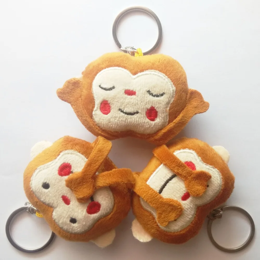 

New Emoji Key Chain 3Styles Cute Emoji Monkey Stuffed & Plush Key Chains Phone Emoji Keychain Emoticon Key Ring