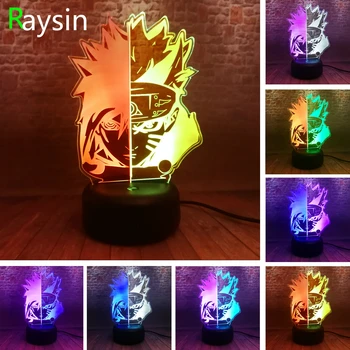 

AMROE Hot Anime Naruto Sasuke Face Mixed Dual Colors 3D LED Night Light Lamp Home Decor Teen Birthday Xmas Child Kids Baby Toy