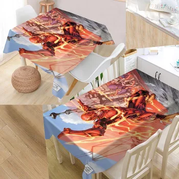 

Custom The Flash Table Cloth Oxford Print Rectangular Waterproof Oilproof Table Cover Square Wedding Tablecloth