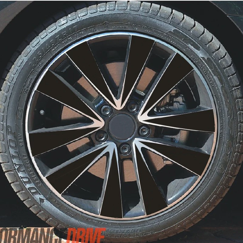 

SUNFADA 17 inch Black Carbon Fiber Vinyl Wheel Rim Car Stickers For VW Volkswagen GOLF 6 GTD 2011 2012 Car Styling For 4 wheels
