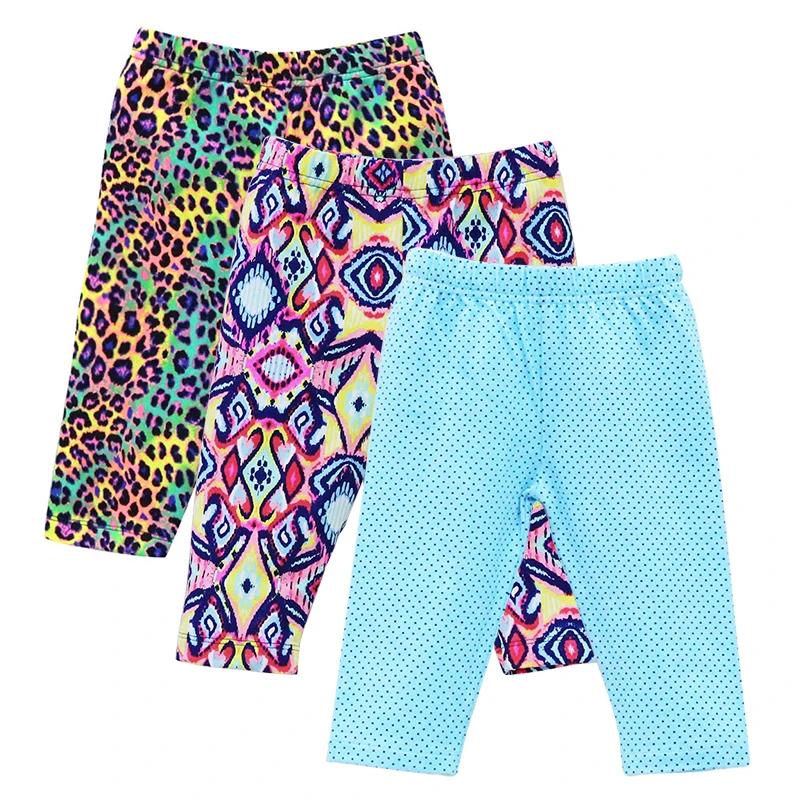 Girls Autumn Legging Cotton Pants 3 pcs/lot Knee Length Pants Capris Baby Clothes Child Kids Clothing Little Q