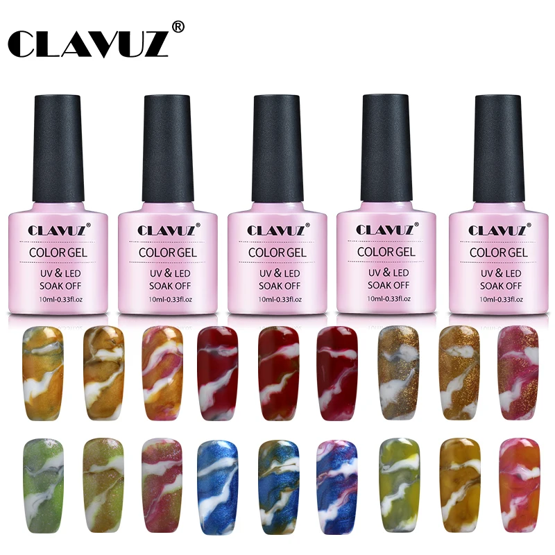 CLAVUZ УФ светодио дный переменчивый гель для ногтей Nail Art Маникюр 49 Цвет Мрамор