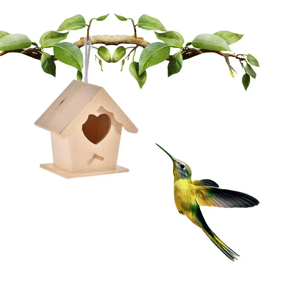 DIY Птичий дом, открытый подвесной Птичье гнездо, домашнее украшение, садоводство, украшение# BW