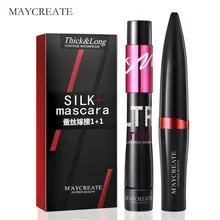 MayCreate 1Set Mascara Women Makeup Multi-Functional Extension Curling Lengthening Waterproof Natural Black Eye Cosmetic Mascara