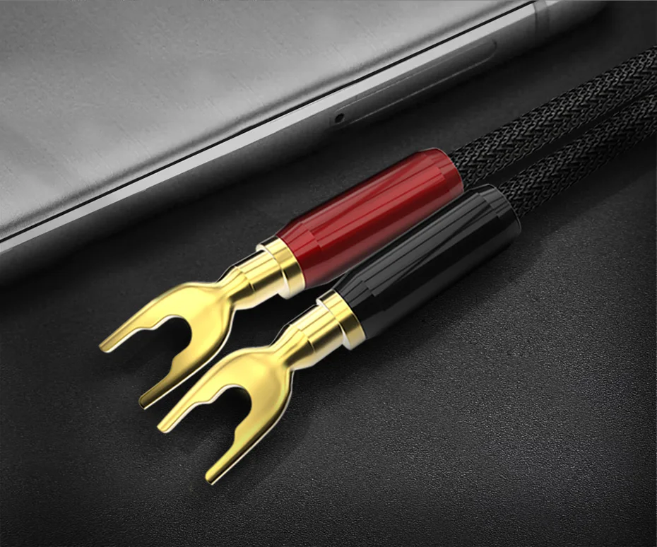 CHOSEAL HIFI Speaker Audio Cable High Fidelity OCC Speaker Wire DIY with U Shape Banana Plug 2pcs 2 (11)