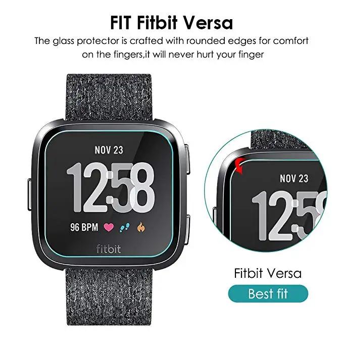 2 шт. для Fitbit Versa/versa облегченное Закаленное стекло Защитная пленка для экрана Защита от взрыва