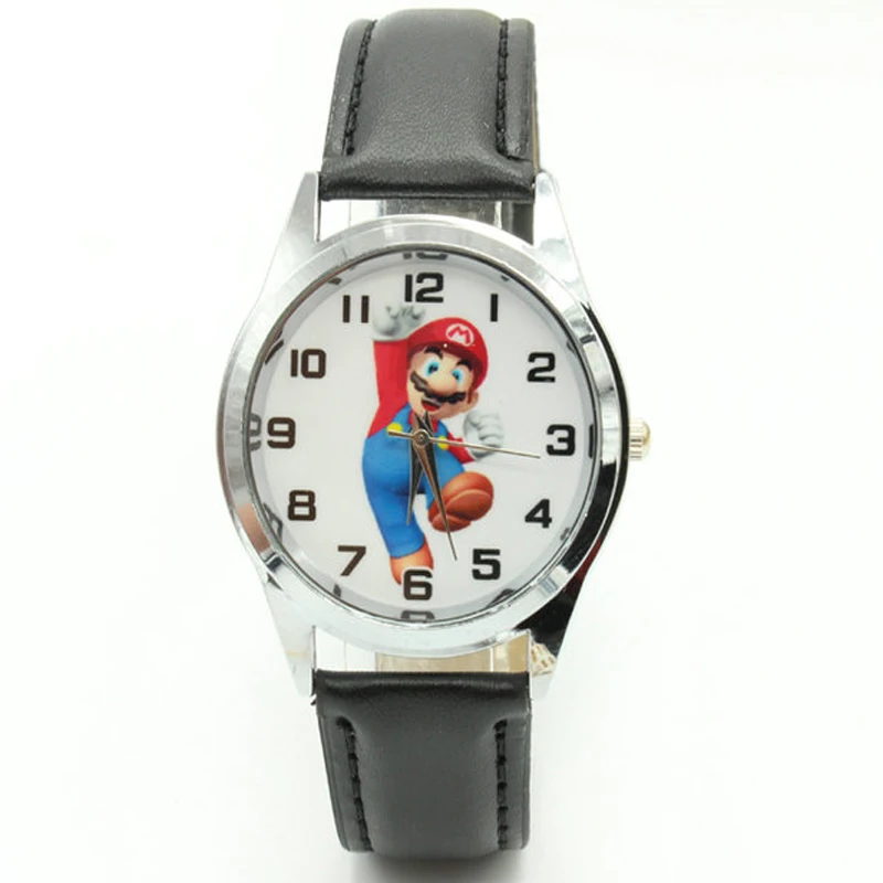 

Free Shipping 1pcs Cartoon Super mario doll kids Watch Children Kids Girls Boys Students Quartz Wristwatches