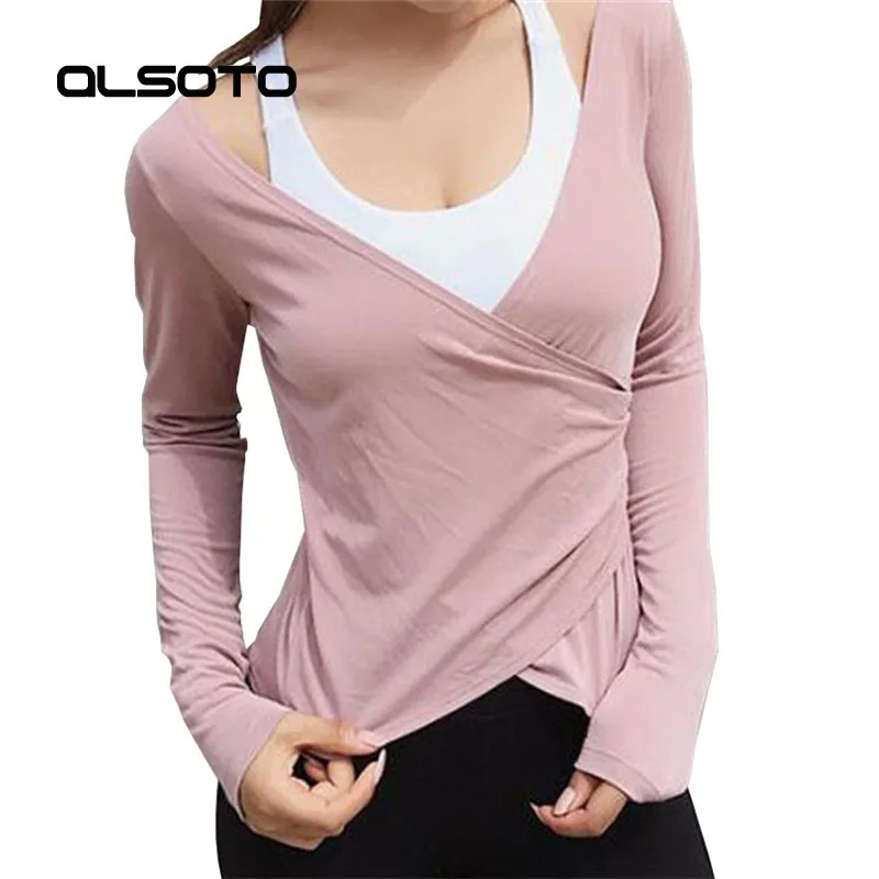 

Fashion Women Sexy Sports Top Lady Cusual Solid Color Fitness Training Gym Quick Drying Long Sleeve Breathable Sportswear