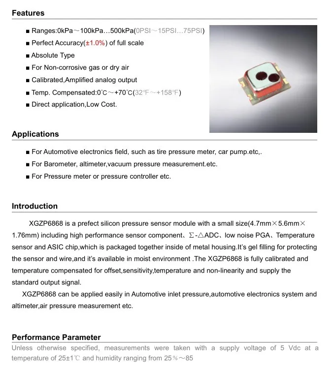 1 шт. 52-152kPa абсолютный датчик давления газа Модуль 0-5 в XGZP6868 атмосферного давления высотомер