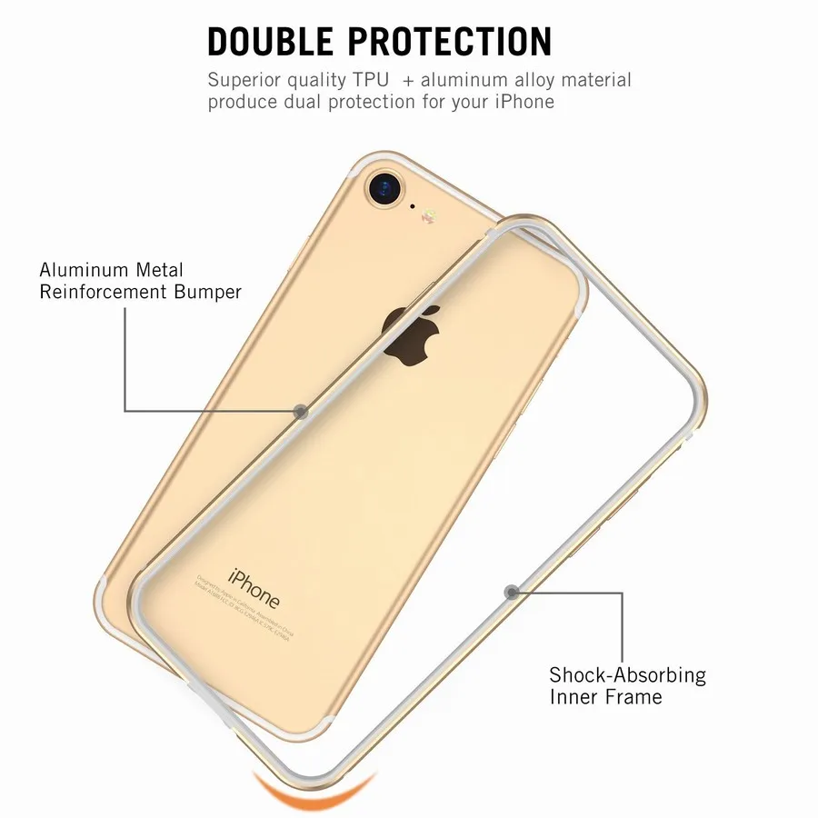 Portefeuille For iPhone 7 Bumper Case Flexible Protective Aluminum TPU Hybrid Bumper Frame for Apple iPhone 6 6S Plus Coque Capa (3)