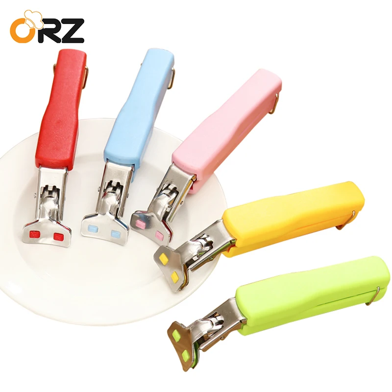 

ORZ Colorful Kitchen Exquisite Bowl Pot Pan Gripper Clip Stainless Steel Hot Dish Plate Bowl Clip Retriever Tongs Cooking Tools