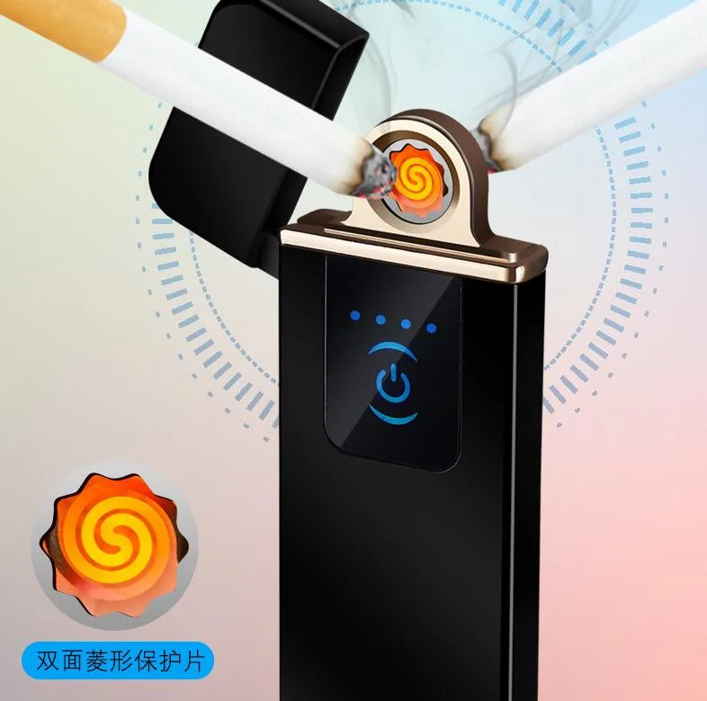 Новые металлические тонкие ветрозащитные Электронные Usb зажигалки для зарядки