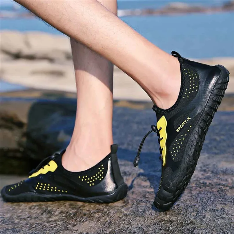 Outdoor Sports Lovers Beach Shoes Women Men Lace Up Water Shoes Breathable Non-slip Quick-Dry Barefoot Swimming Aqua Shoes #2y21 (12)