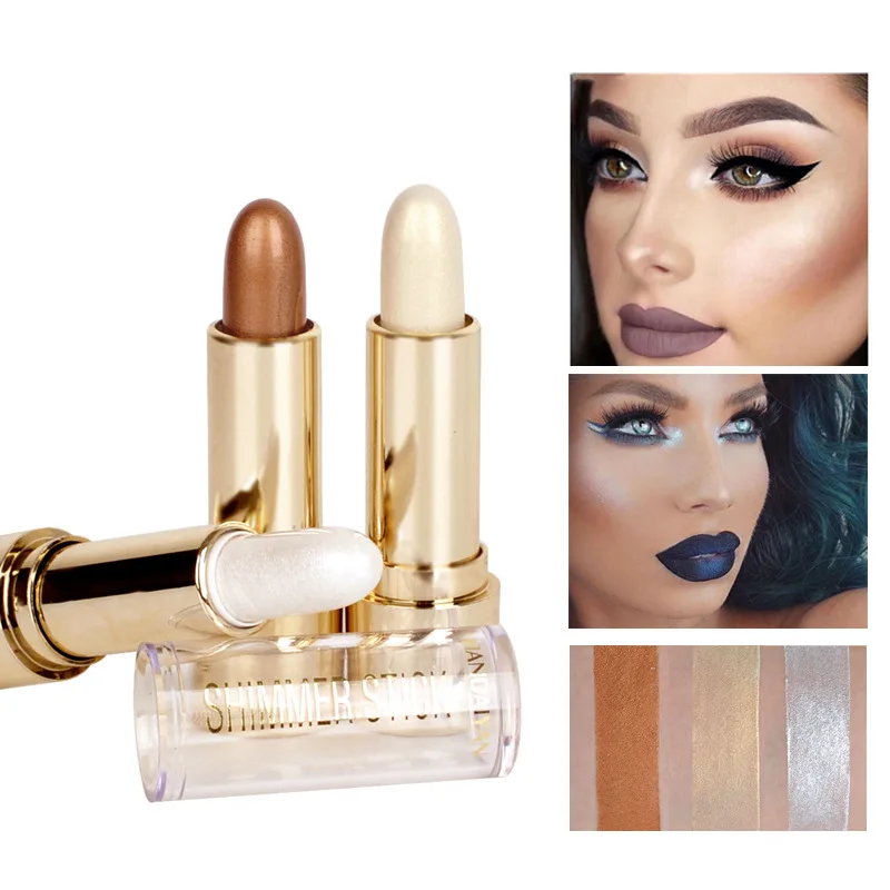 

Face Bronzer Makeup Highlighter Stick Long-lasting Brighten Contour Shimmer Illuminator Shiny Cosmetic Highlighting Eye Shadow