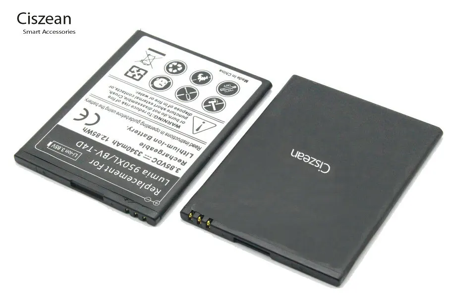 Ciszean 1 х 3340 мАч литий-ионная Расширенная Батарея для microsoft Nokia Lumia 950 XL 940 XL RM-1118 RM-1116 BV-T4D BVT4D