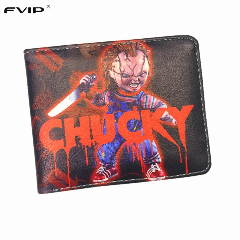 С принтом из мультфильма с короткими бумажник Chucky/Dragon Ball Z/Saw/наизнанку/кошелек громокошки с отделением для кредитных держатель для карт Для мужчин кошелек