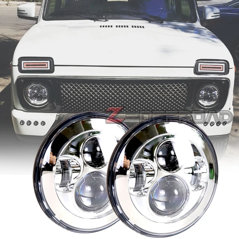 Сменная фара для Lada 4x4 urban Niva 7 &quotсветодиодная H4 подсветка Land Rover 90/110 Tdci|spot light|light