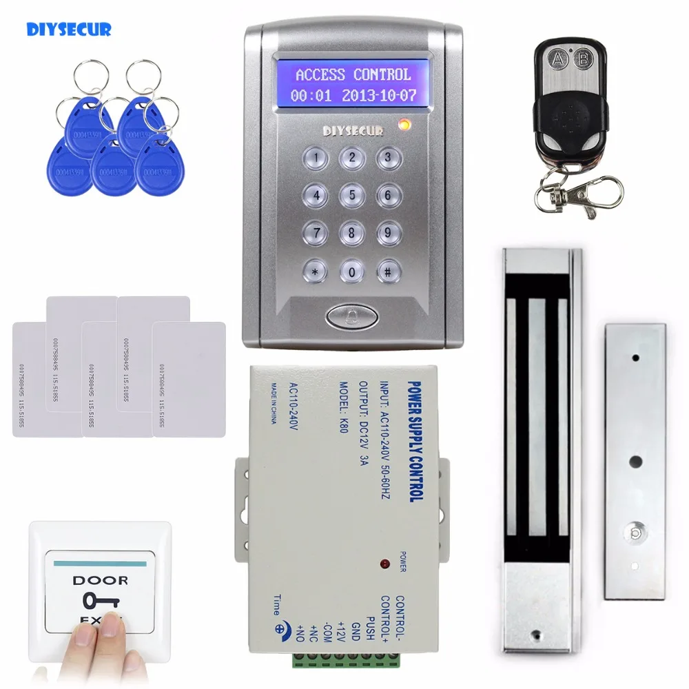 

DIYSECUR Remote Control 600 LBs Kit Electric Door Lock Magnetic Access Control RFID 125KHz ID Card Security System BC200