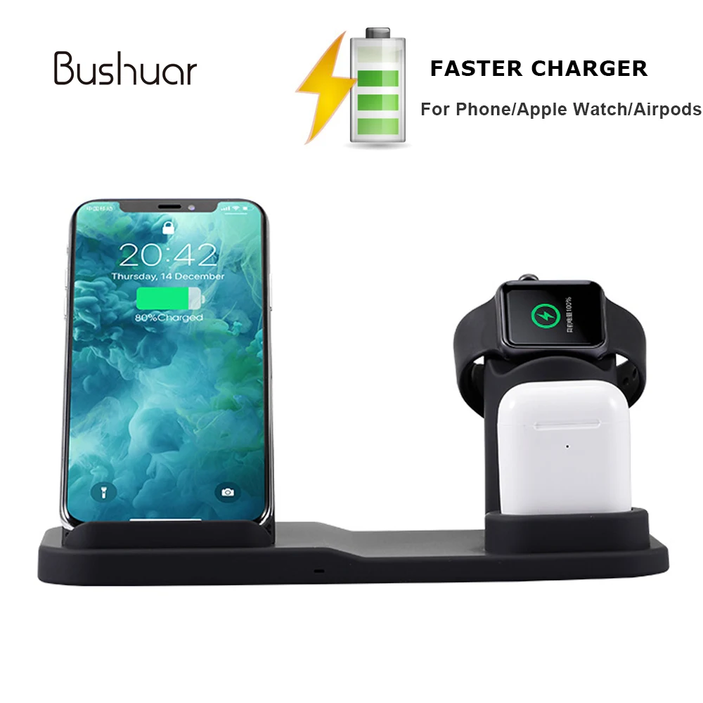 10 Вт Qi Беспроводное зарядное устройство для быстрой зарядки iPhone 8 X XS Max XR 3 в 1 док