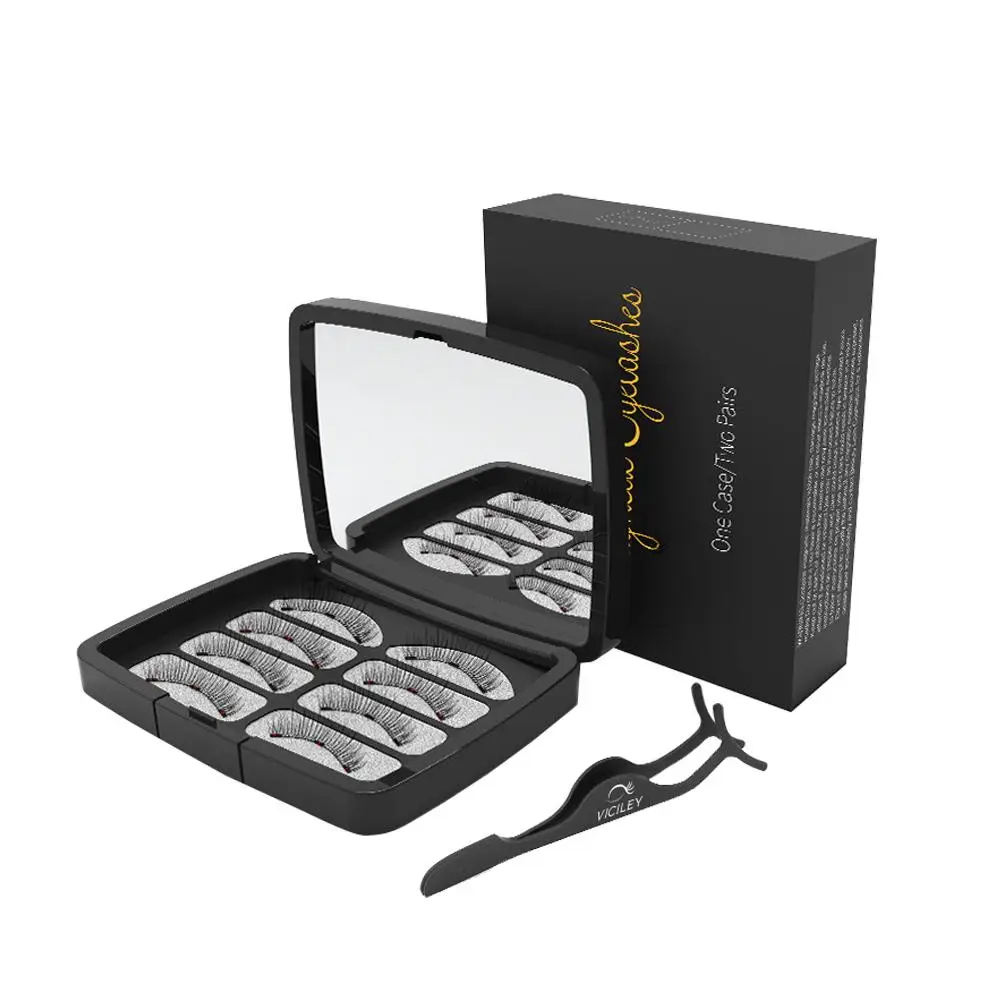 

Magnetic Eyelashes Extension Natural False Eyelashes On Magnets Reusable 3D Magnetic Fake Eye Lashes Makeup Soft Easy To Wear