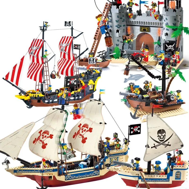 

New Pirates of The Caribbean Bounty Pirate Ship Legoings Enlighten Model Building Blocks Bricks Toys Christmas Gift