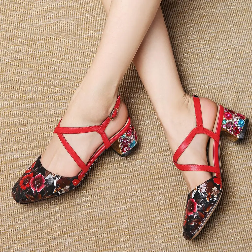 

LAPOLAKA Big Size 34-43 Fashion Print Sandals Summer Genuine Leather Shoes Sandals Lady Women Shoes Woman
