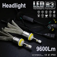 R3 9600lm автомобилей светодиодные фары комплект H1 H3 H4 H7 H9 H11 9004 H13 9005 HB3 9006 HB4 9012 автомобилей Фары противотуманные лампы ксеноновые Белый