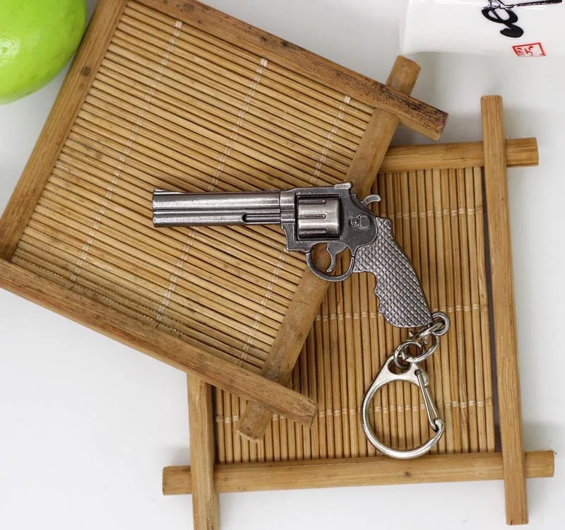Модный миниатюрный револьвер пистолет оружие модная модель брелок для ключей мини мужской брелок пистолет для мужчин ювелирные изделия подарок сюрприз