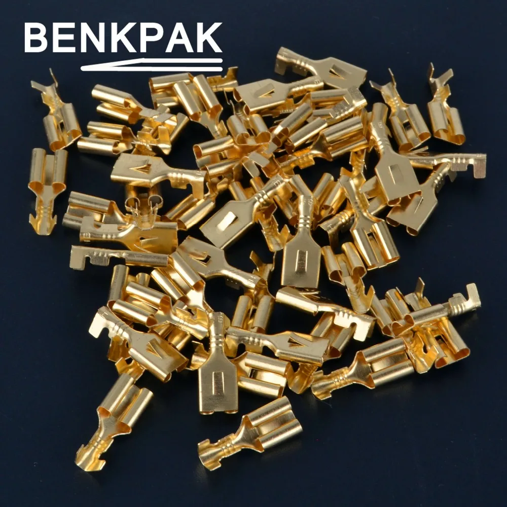 

BENKPAK 6.3mm Female Crimp terminal Connectors,Automotive Connector Spade Terminal