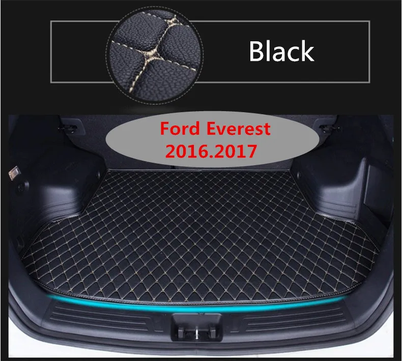 

Auto Cargo Liner Car Trunk Mats For Ford Everest 2016.2017 Boot Mat ISO9001 Embroidery Leather mats Free shipping