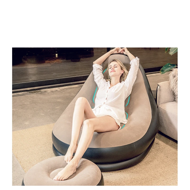 Fashion PVC Folding Portable Inflatable Sofa Self Bean Bag Chair Portable Outdoor Garden Sofa Living Room Furniture Corner Sofa