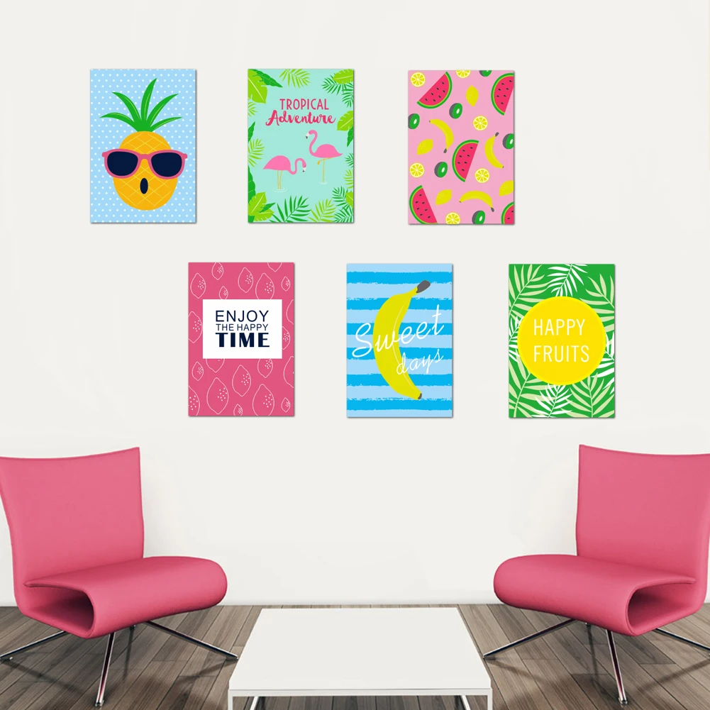 

Wall Sticker Pineapple Watermelon banana Food Fruit Funny Picture Wall Decal Kitchen Home Decor Kids Bedroom Decor