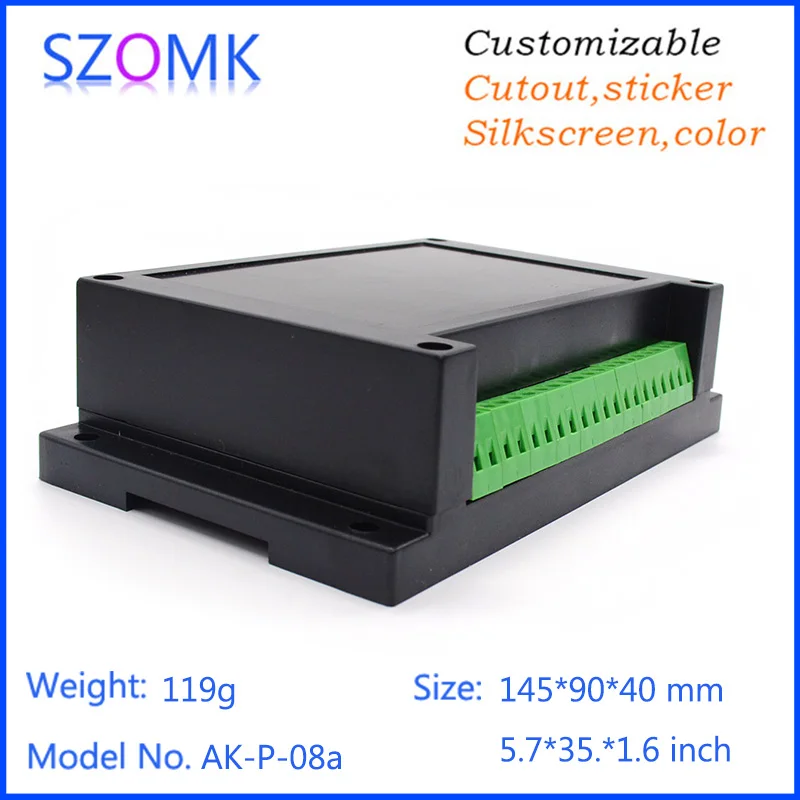 Szomk пластиковая коробка для электроники(4 шт.) 145*90*40 мм корпус на din-рейку пластиковая коробка распределительный корпус блок управления