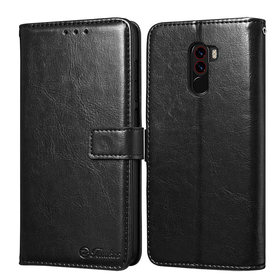 TOMKAS Pocophone F1 Case POCO F1 Global Flip Wallet With Stand Vintage Leather Silicone Back Cover Case For Xiaomi Pocophone F1 (2)