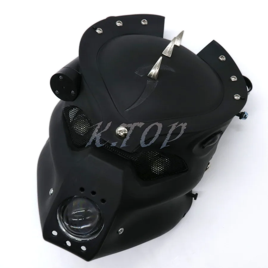 Черная светодиодная фара с черепом для мотоцикла кронштейном Harley Honda Yamaha Kawasaki