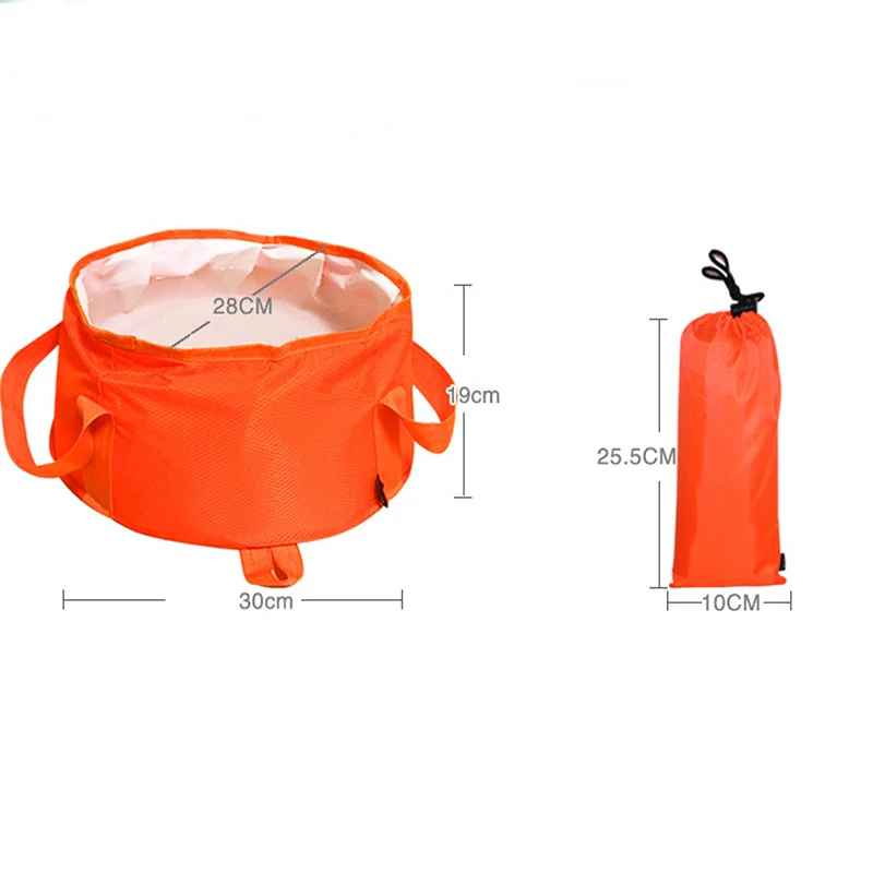 Cubo de agua plegable portátil al aire libre 25L y 15L de gran capacidad de Camping senderismo olla de agua bolsa de lavado herramienta de limpieza