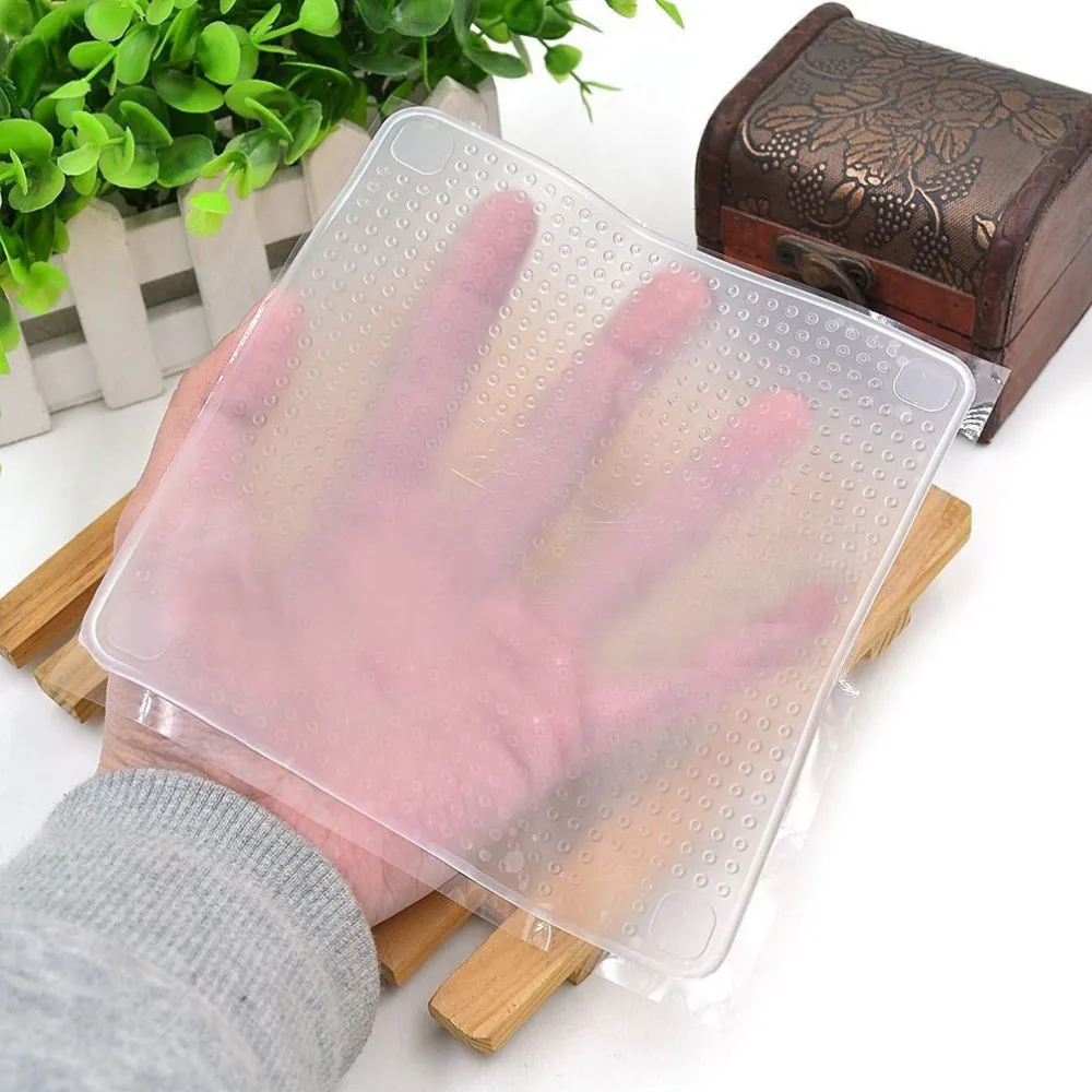 1 Piece Cling Film Kitchen Tool Food Fresh Keep New Silicone Wrap Seal Cover Stretch Durable S/M/L