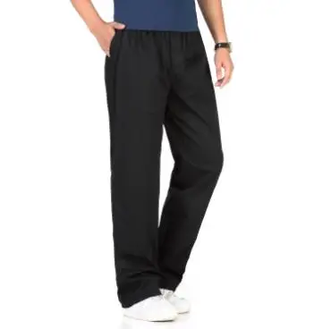 black pants Большие размеры мужские свободные повседневные брюки мужские плюс удобрения XL спортивные брюки Чистый хлопок утолщение брюки - Цвет: black pants