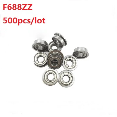 

500pcs/lot 8x16x5mm F688ZZ F688Z F688 Z ZZ F688-ZZ Flange Deep Groove Ball Bearing Mini Miniature 8*16*5mm