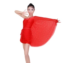 Одно плечо малыш Костюмы для латиноамериканских танцев платье для танцев Костюмы для латиноамериканских танцев танцевальная одежда Стадия конкурс производительность Костюмы для бальных танцев танцевальный костюм Обувь для девочек Костюмы для латиноамериканских танцев платье для танцев