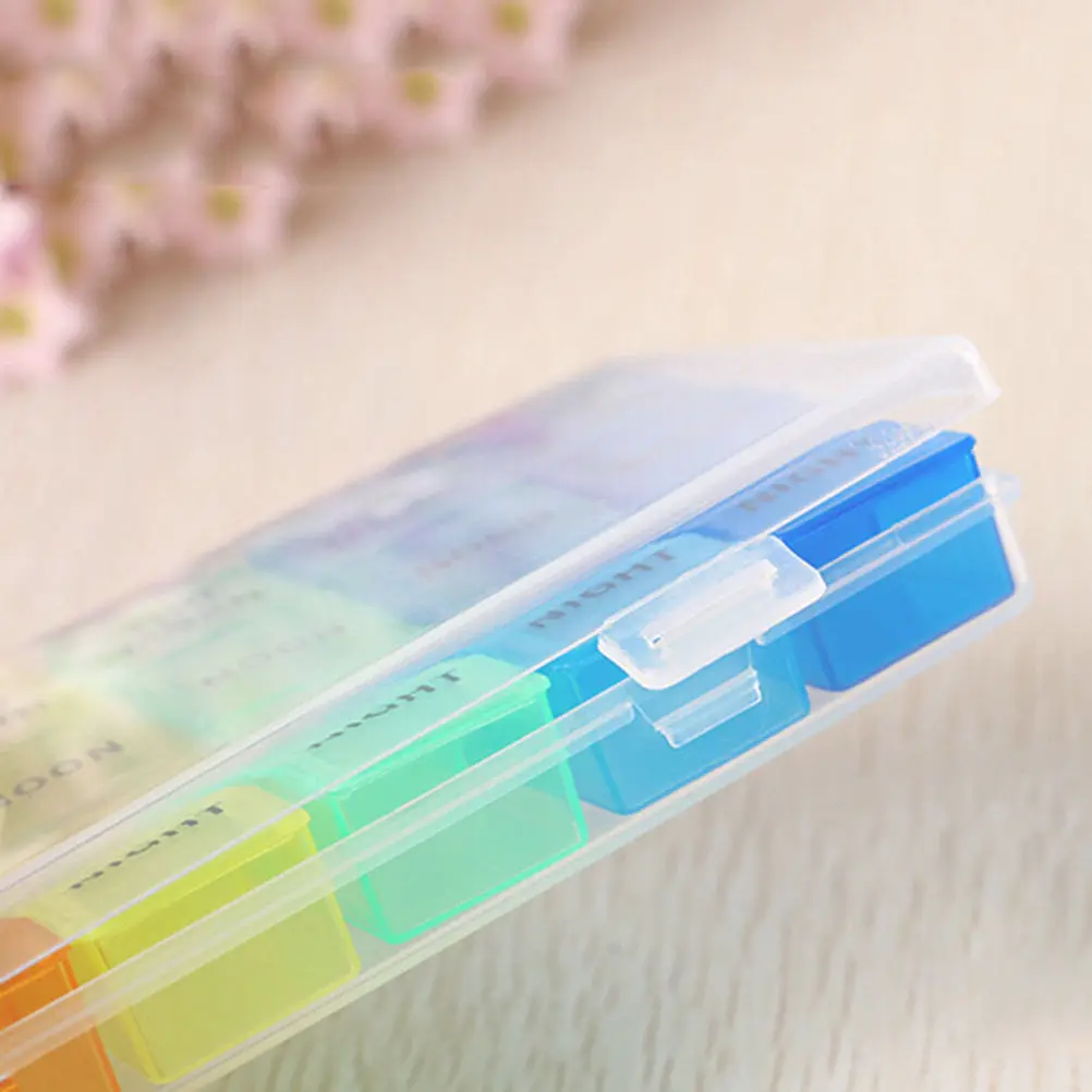 New 3 21 Squares Weekly 7 Days Tablet Pill Box Holder Container Case Medicine Storage Organizer Row