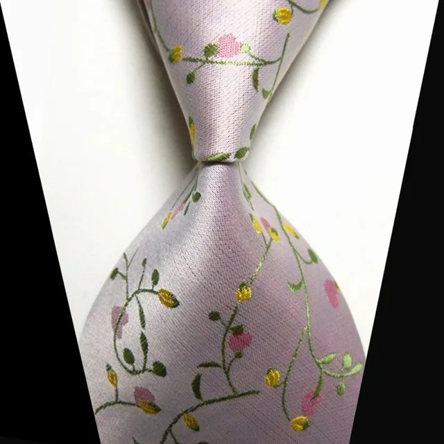 Floral Jacquard Embroidery Classic Necktie Fashion Silk Men Tie Formal Business Wedding Party