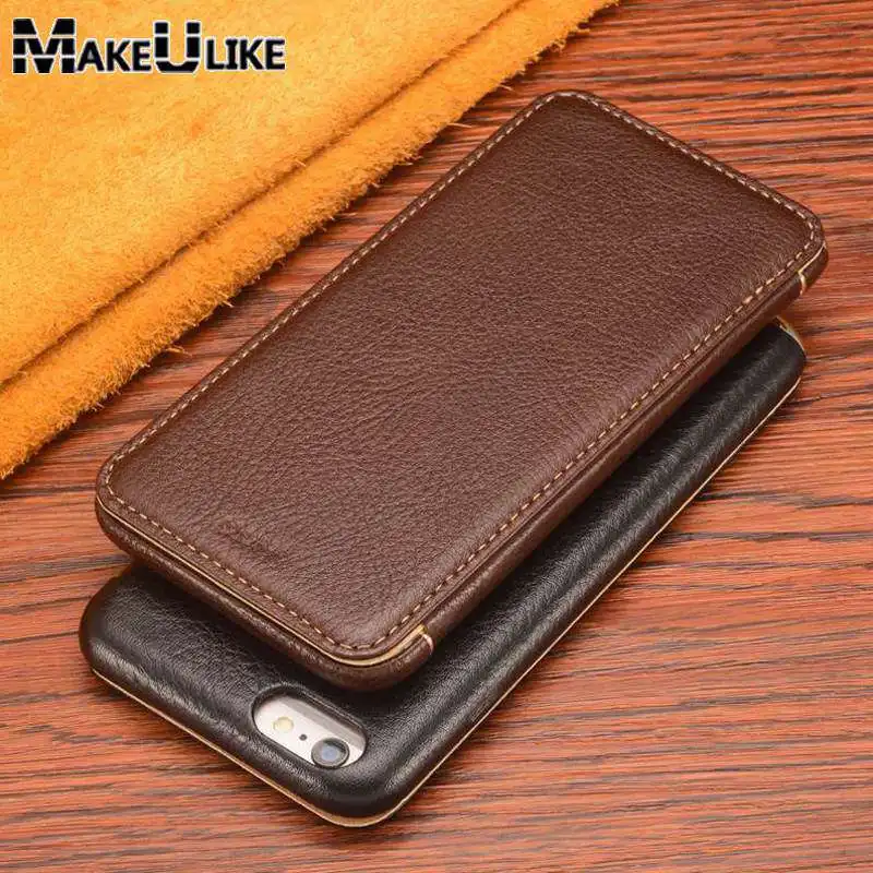 

Genuine Leather Case For Apple Iphone 6 6s Plus Luxury Plating Cover Magnetic Coques For Iphone 6 Plus Flip Case Fundas