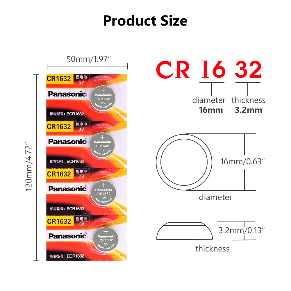 PANASONIC cr1632 3v 4 X аккумулятор для кнопочных батарей, монет, батареи для часов, компьютера cr 1632, игрушка с пультом дистанционного управления